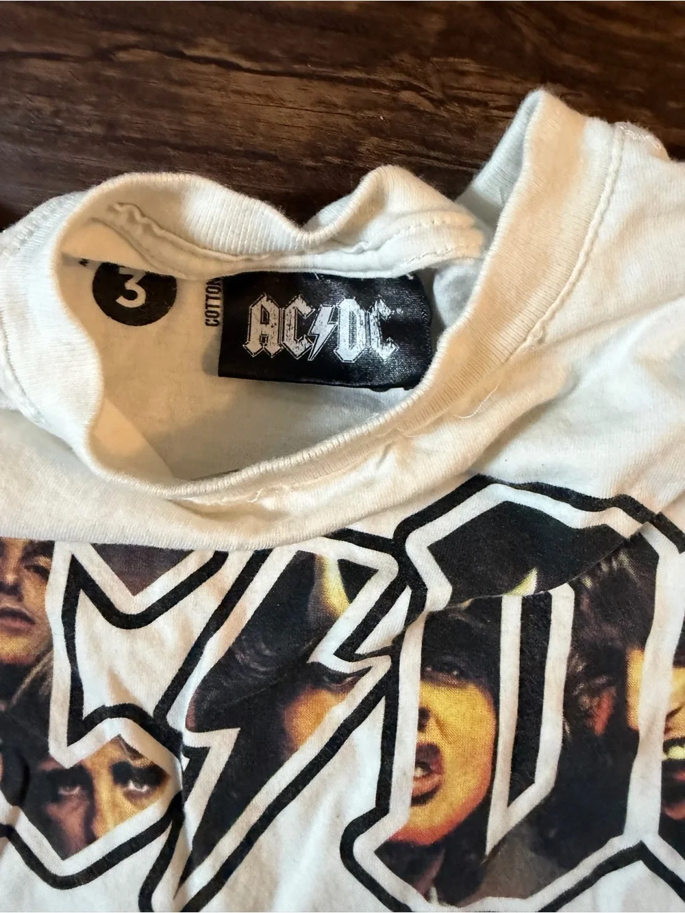 Vintage AC/DC Kids White Graphic Band Tee
